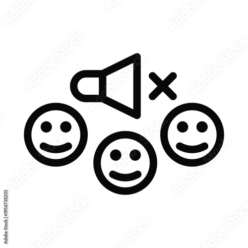 Silent majority line icon illustration vector graphic.eps