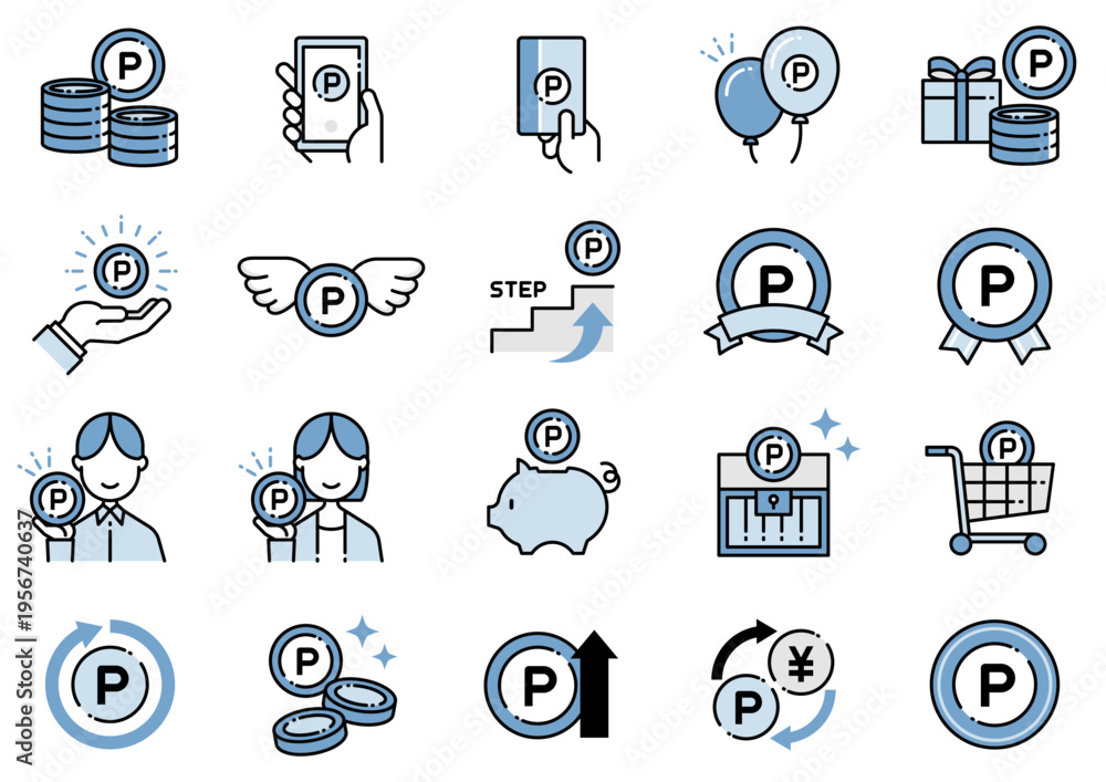 Fototapeta premium ポイント活用アイコン04 Point Utilization Icons