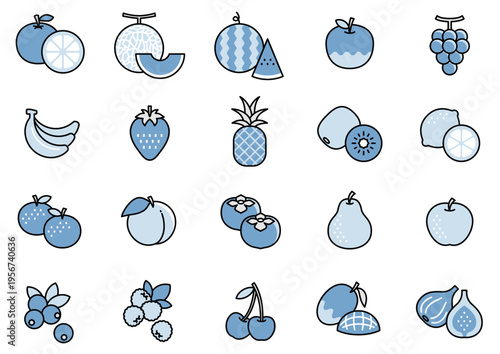くだものアイコン04　fruit Icons