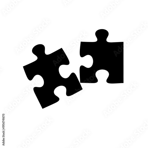 Two black puzzle pieces connect together