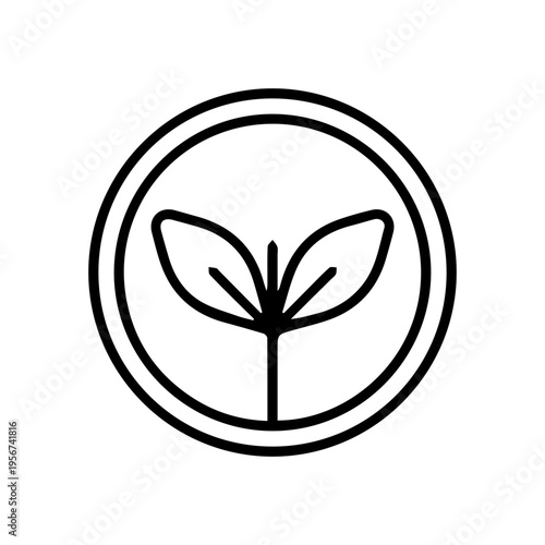 Minimalist Sprout Circle Icon