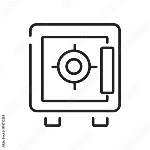 Locker Line Icon ? Secure Storage Outline Symbol Vector.Secure Locker Icon ? Protection Storage Outline Design..eps