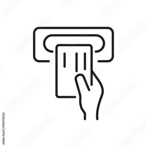 Vászonkép ATM Withdrawal Icon ? Money Cash Withdraw Sign Symbol