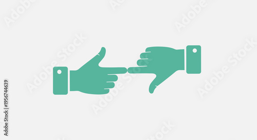 Green thumbs up and down hands.