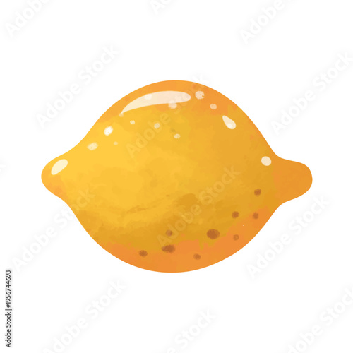 Lemon vector illustration, hand drawn watercolor painting style, lemon clip art, fresh yellow lemon fruit citrus juicy organic healthy food illustration
