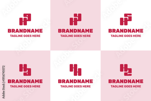Letters HG HY HS HA HH HZ Monogram Logo Set, for GH YH SH AH H ZH Initials Brand