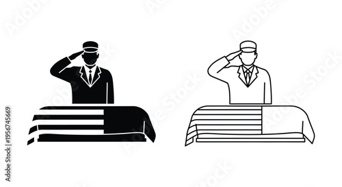 Set of 2 patriotic salute icons vector