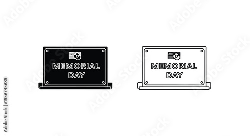 Set of 2 Memorial Day badges vector