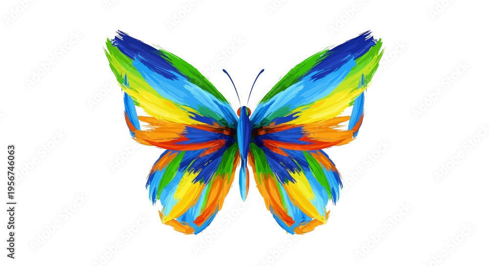 Fototapeta premium Colorful Butterfly with Open Wings.