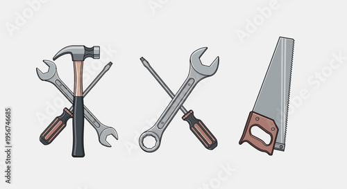 Hand tools for home repair work.