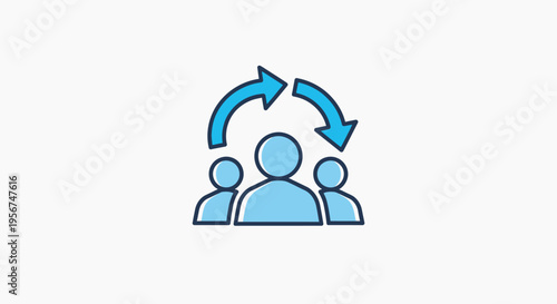 People exchange communication teamwork icon.