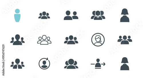 People icons in various groups.