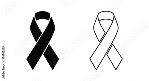 Set of 2 awareness ribbon icons vector