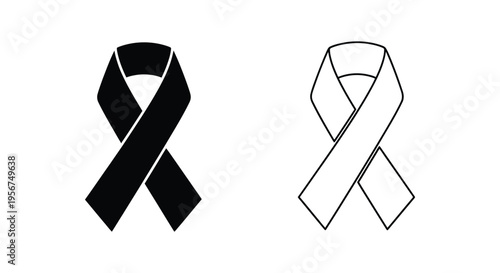 Set of 2 awareness ribbons vector icons
