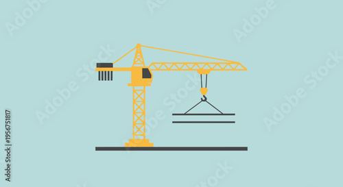 Yellow Construction Crane Machine Equipment.