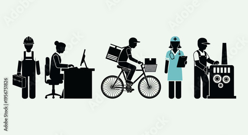 Various people in different occupations.