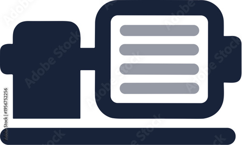 Foto Modern Flat Icon of Electric Motor Device Machinery Industrial Equipment