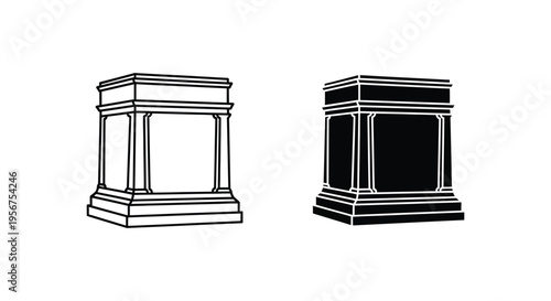Vector illustration of 2 podium or pedestal icons