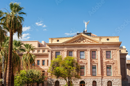 Historic Arizona State Capitol building with a prominent copper dome and the 
