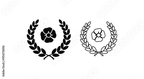 Set of 2 laurel wreath icons vector