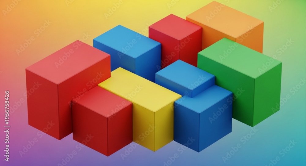 Fototapeta premium Colorful Blocks Stacked Together.