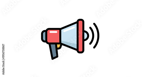 Megaphone Broadcasting Announcement For Public Communication And Promotion