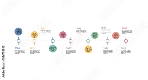A visually appealing timeline infographic showcasing key milestones and achievements over several years.