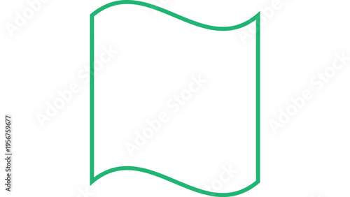 Simple green wavy rectangular frame vector graphic element for design projects and borders