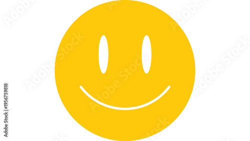 Simple yellow happy face emoji vector illustration for positive feedback and customer satisfaction