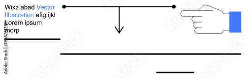 Navigation, instructions, education, decision-making, guiding principles, pointing symbols. A hand with extended index finger pointing towards a direction and arrow. Navigation and instructions