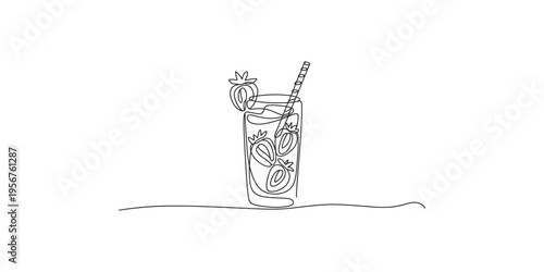 Pineapple slices in a glass with a straw drink fruit refreshing beverage tropical summer vacation