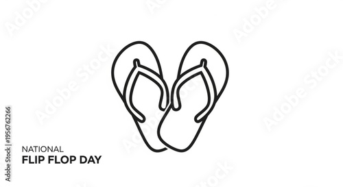 National flip flop day illustration with heart shaped sandals