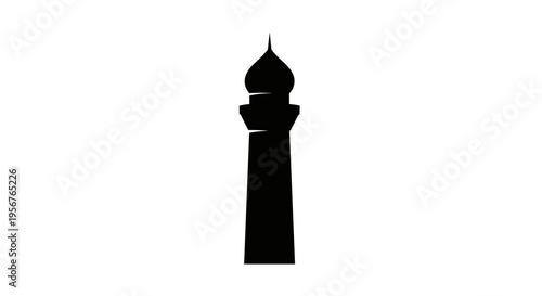 Silhouette of Minaret Tower Architecture.