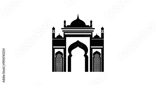 Taj Mahal Silhouette Illustration Graphic Design.