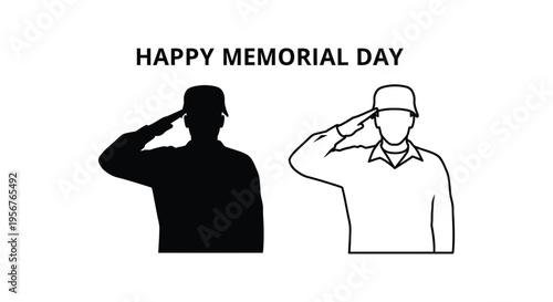 Memorial Day salute vector icons