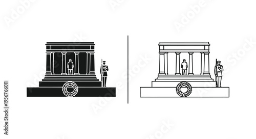 Set of 2 monument icons vector