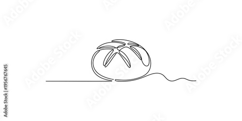 A continuous line drawing of a sand dollar on the beach sea creature ocean floor