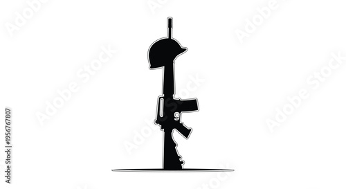 Black silhouette war weapons vector