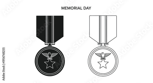 Memorial Day medals vector