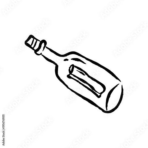 Message in a bottle Handdrawn sketch doodle icon illustration