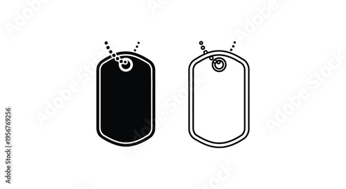 Set of 2 dog tag icons vector