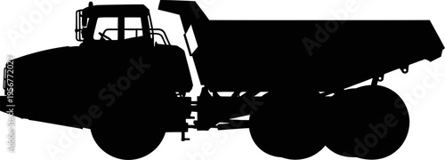 Articulated dump truck silhouette for mining and quarrying