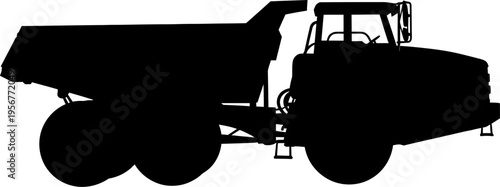 Articulated dump truck silhouette for mining
