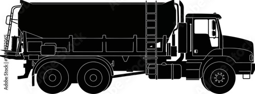Bulk transport grain delivery truck silhouette
