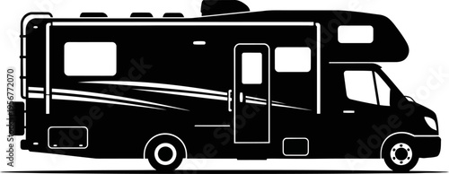 Class c motorhome recreational vehicle camper silhouette