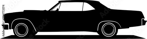 Classic muscle car silhouette side view profile