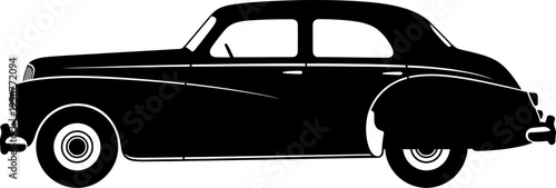Classic vintage sedan car silhouette representing retro automotive design