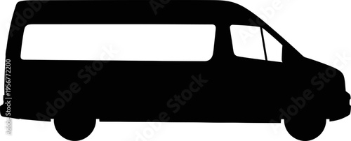 Commercial passenger van silhouette for transit services