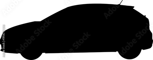 Compact hatchback car outline for urban commuting