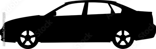 Compact family sedan outline for daily commuting
